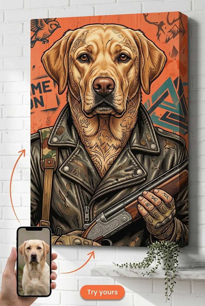 Custom Graffiti Dog Portrait — Heroic Street Art