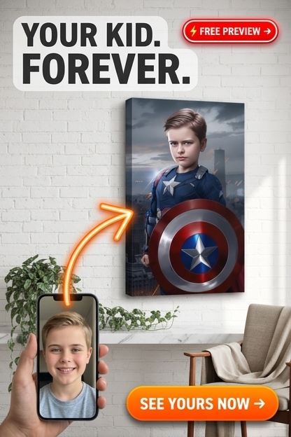 Superhero Custom Portrait from Photo | Personalized Canvas Gift for Kids