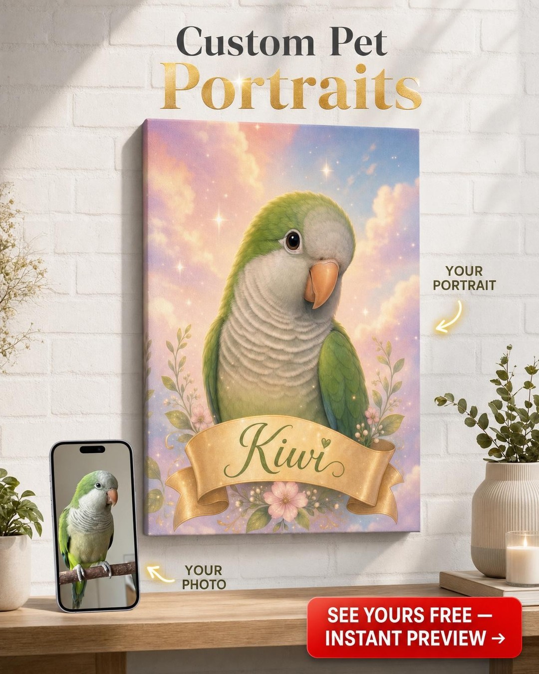 Custom Disney Cat Portrait — Whimsical Pet Art from Photo