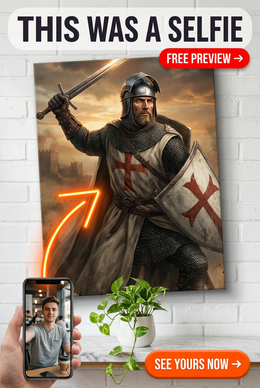 Custom Knight Portrait for Man — Regal Armor Canvas