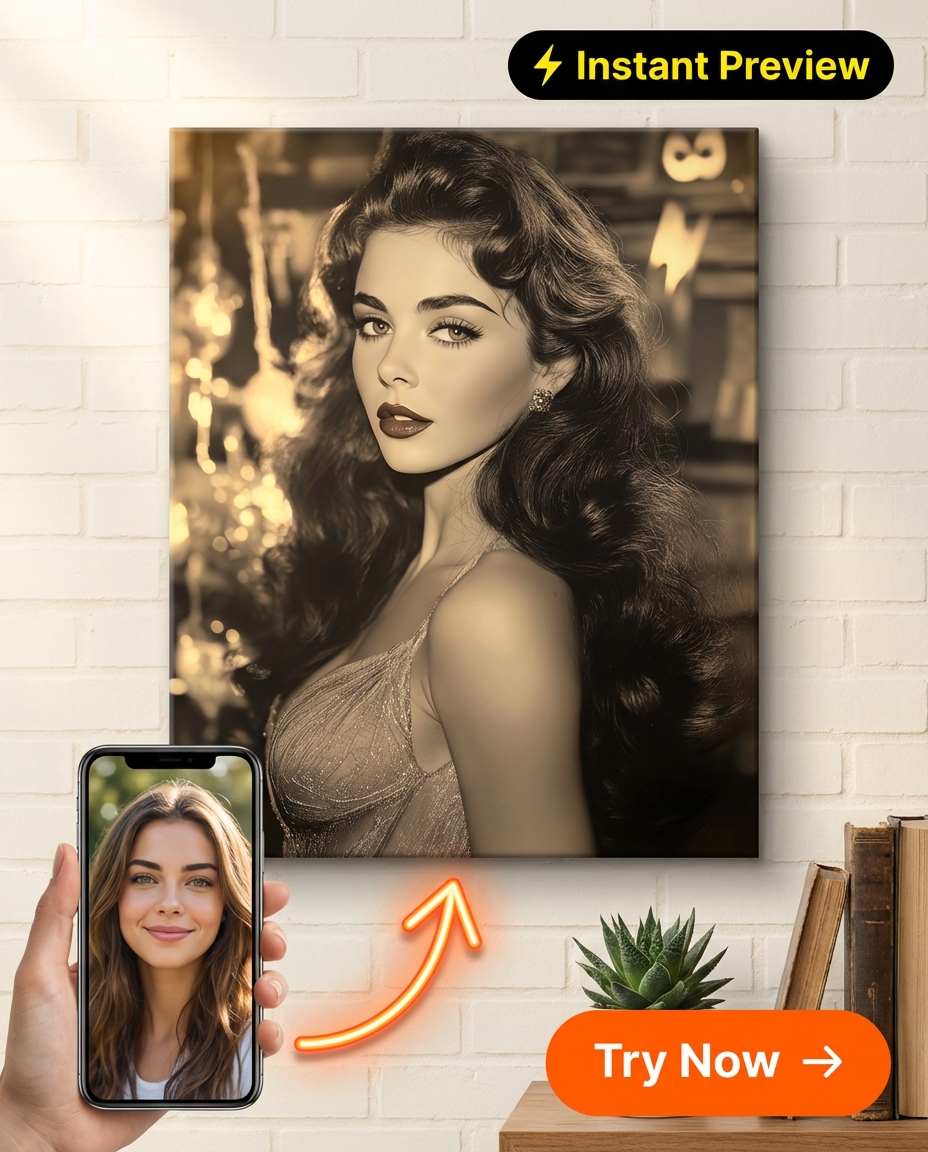 Custom Royal Woman Portrait — Whimsical Vintage Canvas from Photo