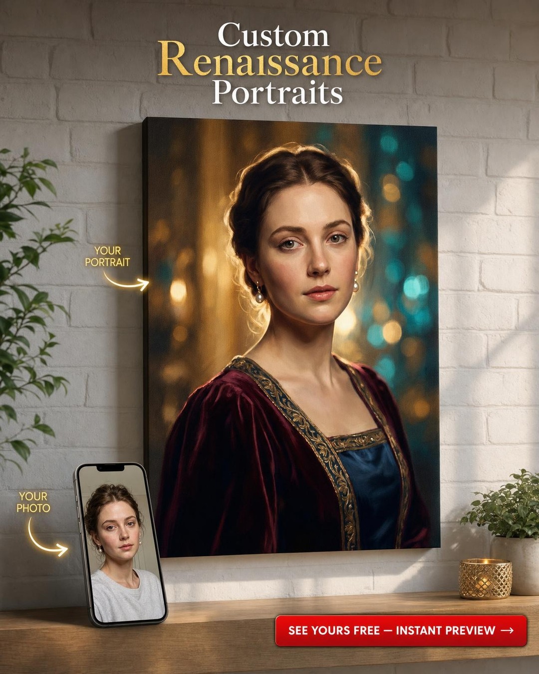 Regal Elegance Vlastní Portrét pro Něj - Digitální Umění