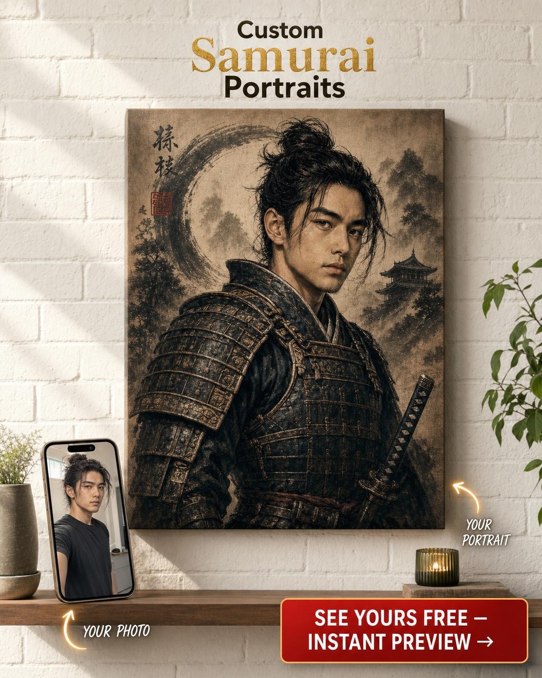 Samurai Bounty Custom Portrait Gift
