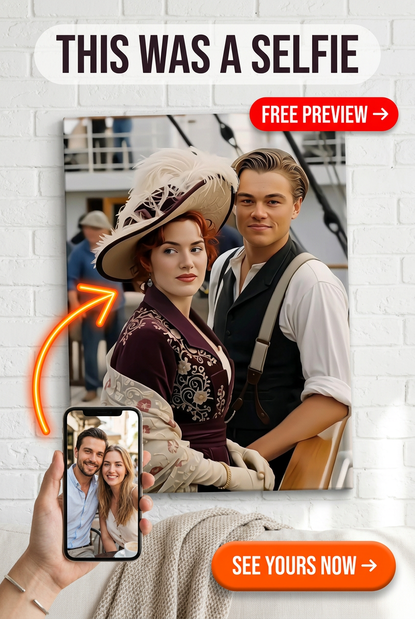 Custom Victorian Couple Portrait — Romantic Canvas from Photo