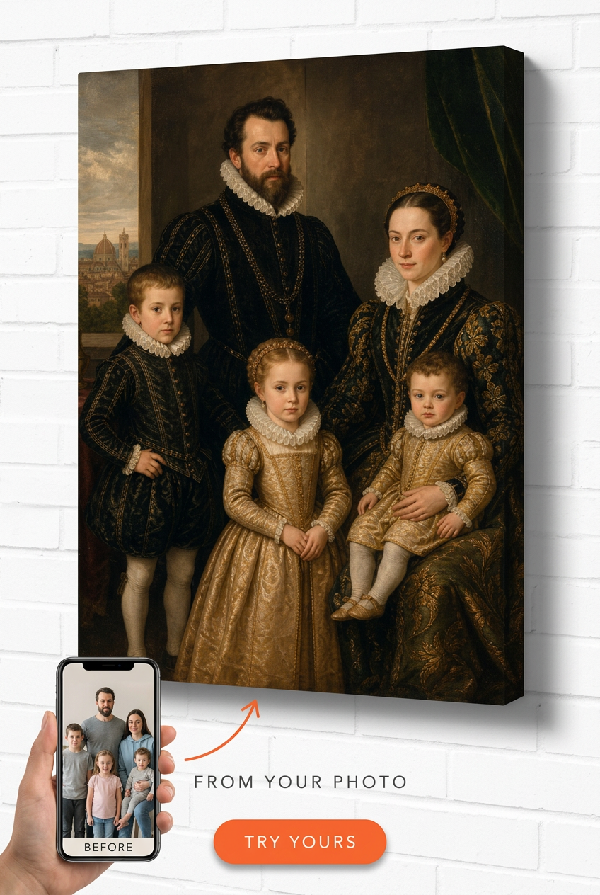 Custom Renaissance Family Portrait — Regal Canvas from Photo