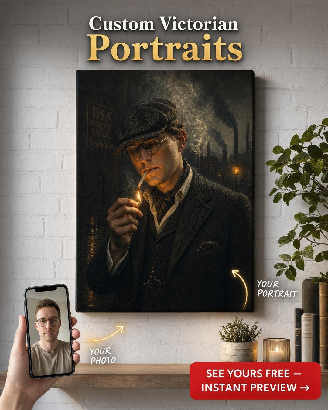 1920s Gangster Smoke Portrait from Photo