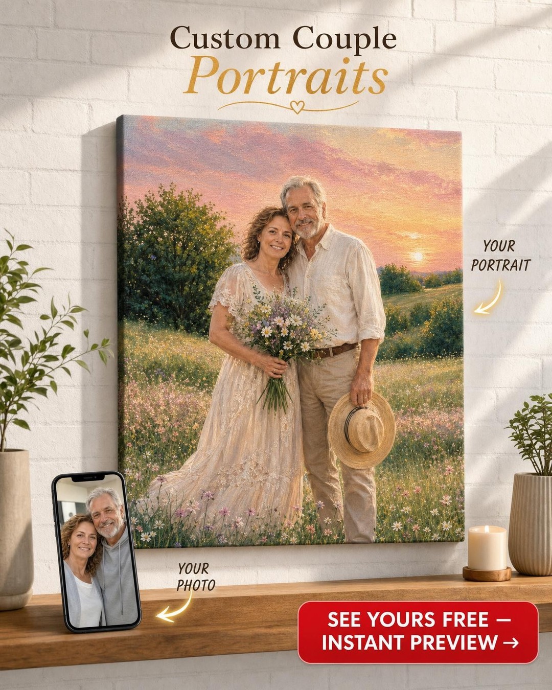 Romantic Sunset Portrait Gift