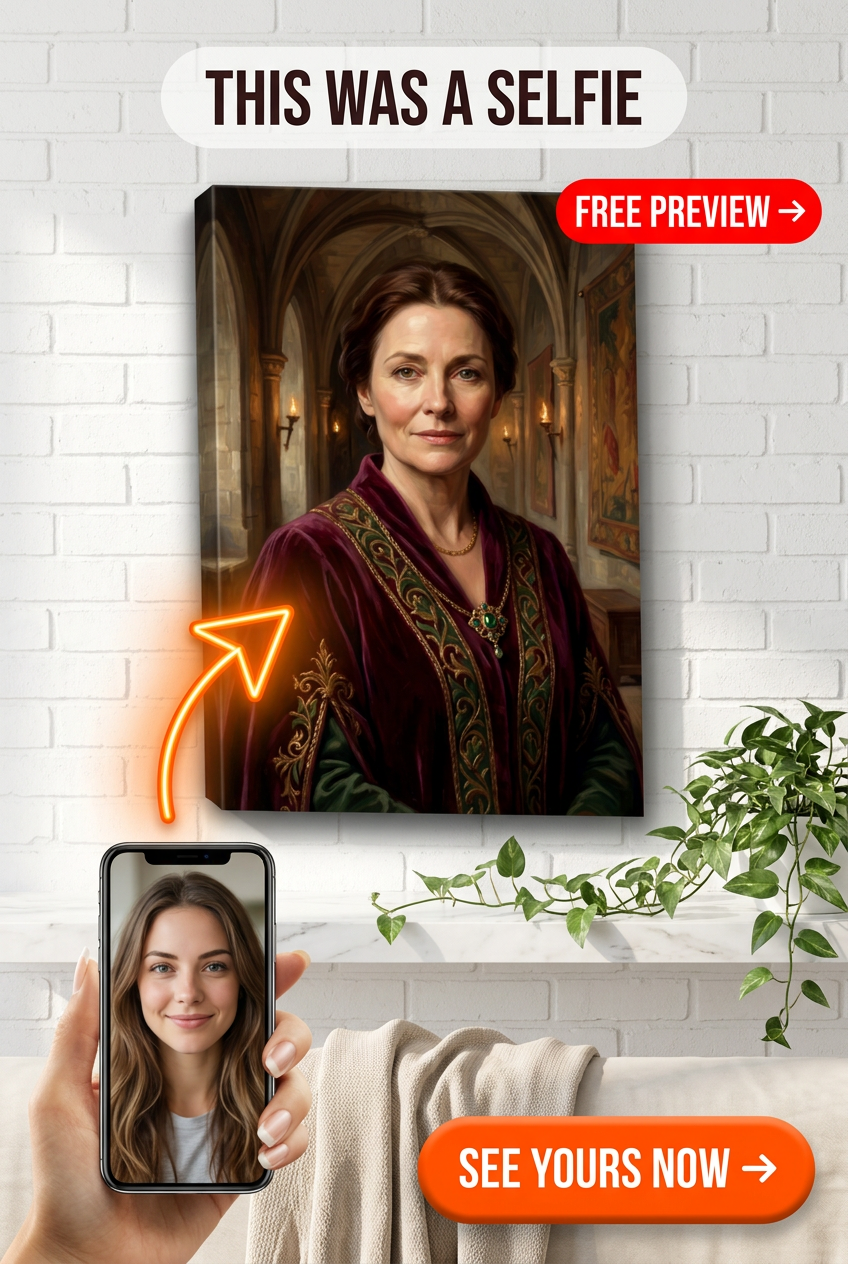 Custom Royal Woman Portrait — Regal Canvas from Photo