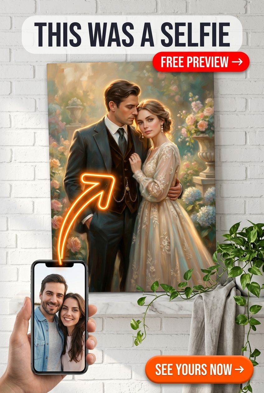 Custom Royal Couple Portrait — Romantic Canvas from Photo