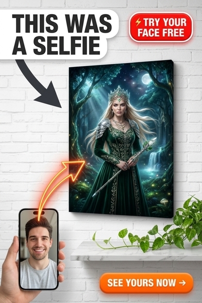 Retrato Personalizado Reina Elfa Fantasía