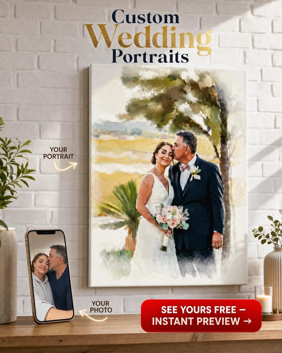 Custom Portrait from Photo | Personalized Canvas Gift