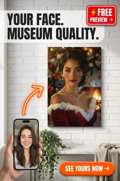 Festive Elegance Portrait - Custom Canvas Gift | Premium Canvas Portraits