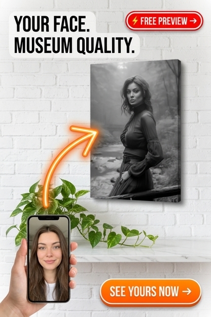 Vintage Forest Custom Portrait from Photo | Personalized Gift for Her