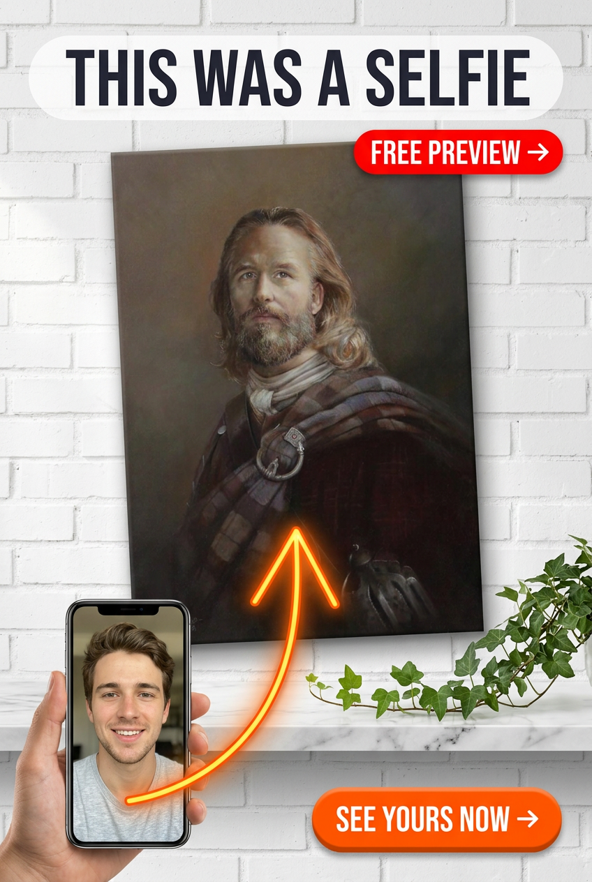 Scottish-Themed Custom Portrait from Photo | Personalized Gift for Him