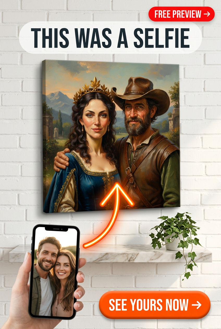 Custom Fantasy Couple Portrait — Royal Romance Canvas