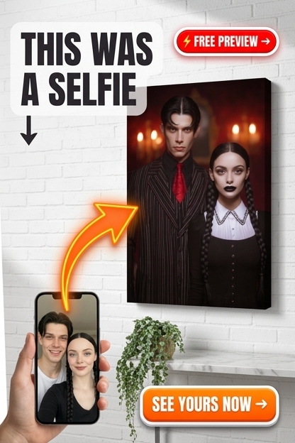 Gothic-Inspired Custom Portrait from Photo | Personalized Gift for Couples