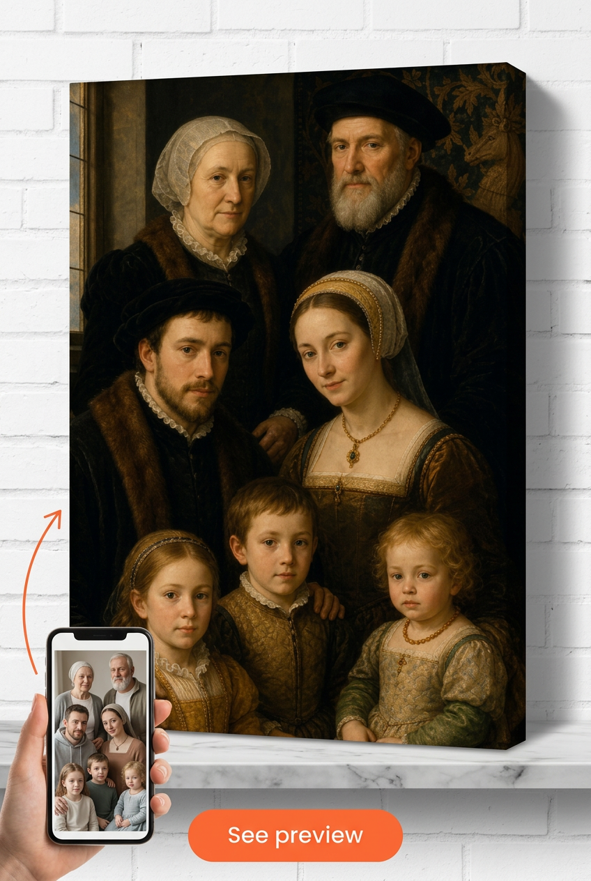 Family Portrait with Deceased Loved One — Renaissance Canvas