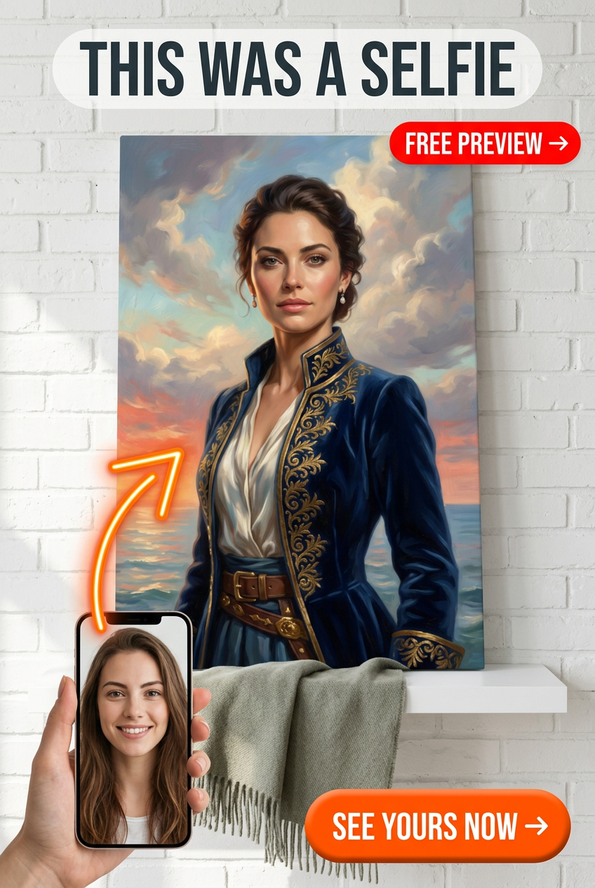 Retrato de Rainha Pirata - Elegância Empoderada