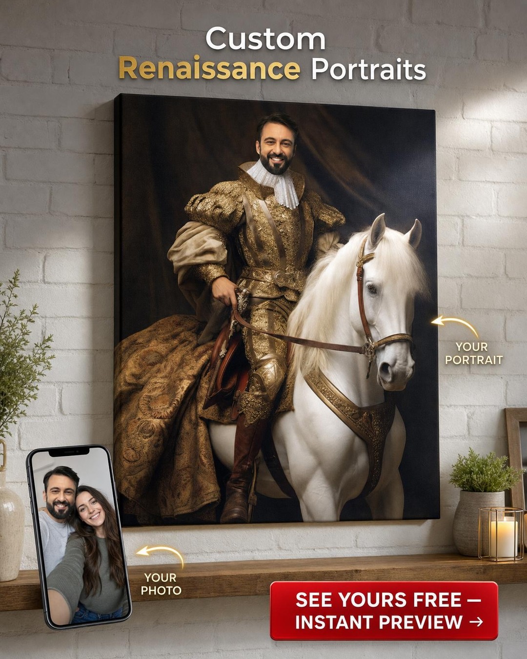 Portret Regal Personalizat din Foto | Cadou Personalizat pentru El