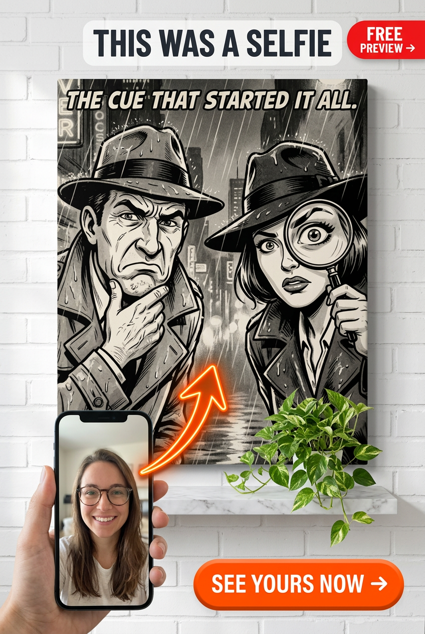 Custom Pop Art Single Woman Portrait — Whimsical Couple Canvas