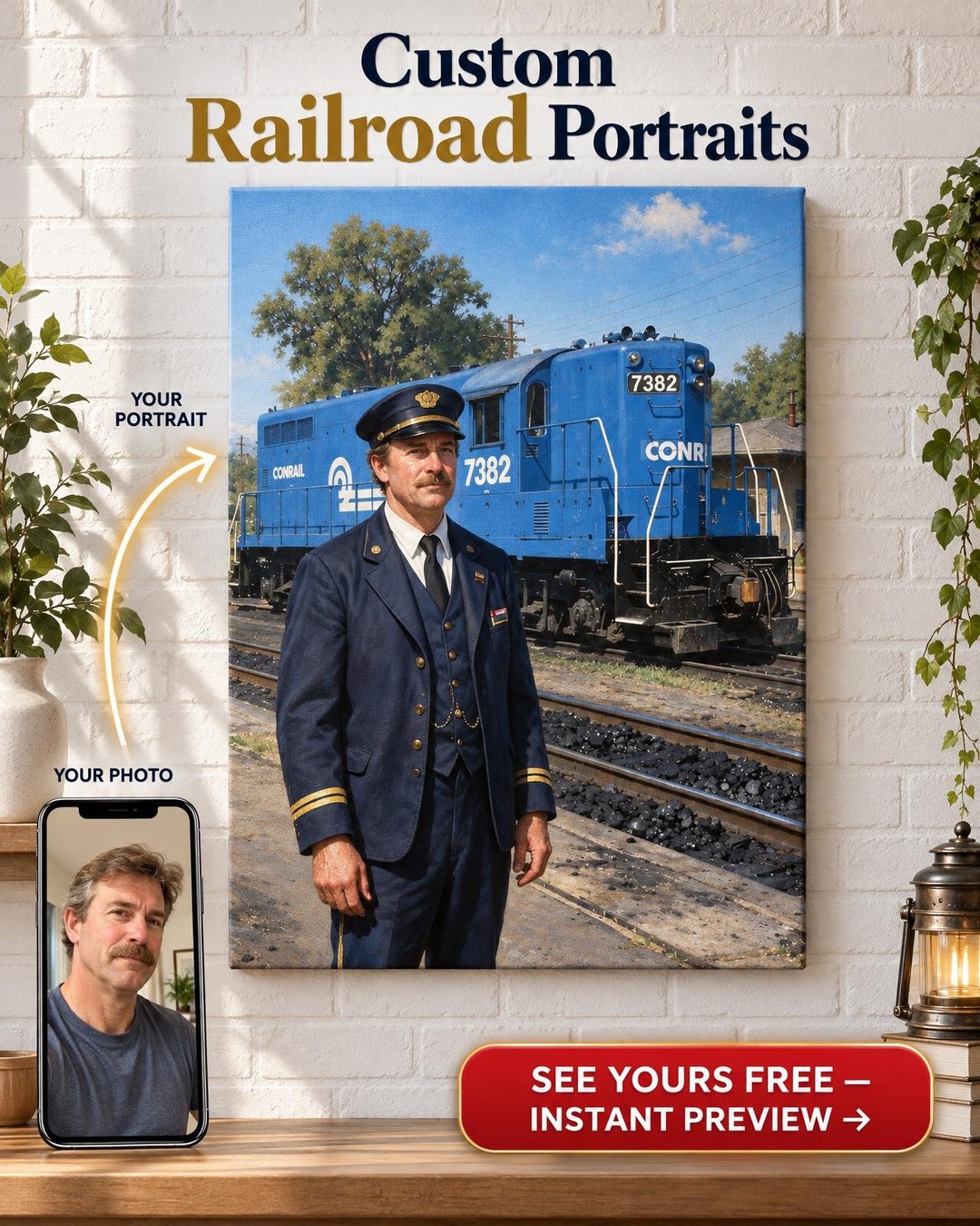 Distinguished Gentleman Custom Portrait from Photo | Personalized Gift for Him