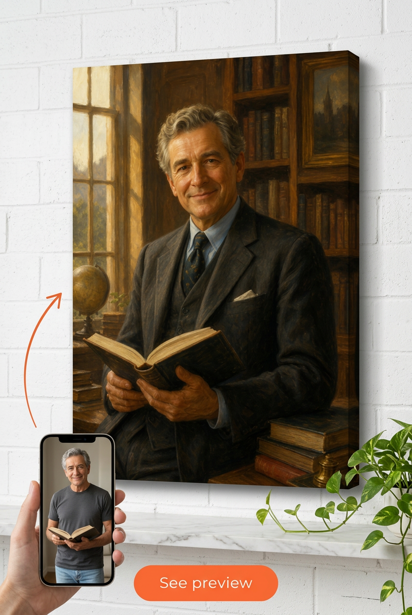 Best Mentor Ever Gift — Classic Literary Elegance Canvas from Photo