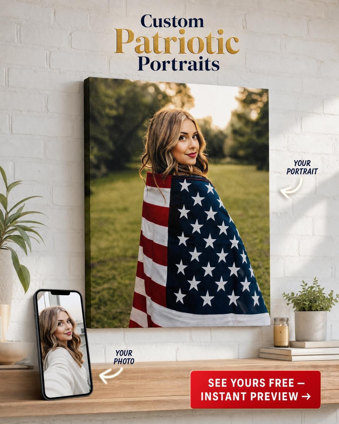 Premium Custom Portrait from Photo | Personalized Canvas Gift
