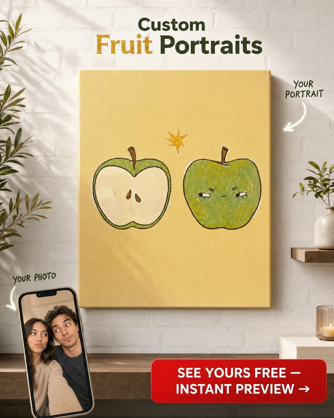 Premium Custom Portrait from Photo | Personalized Canvas Gift