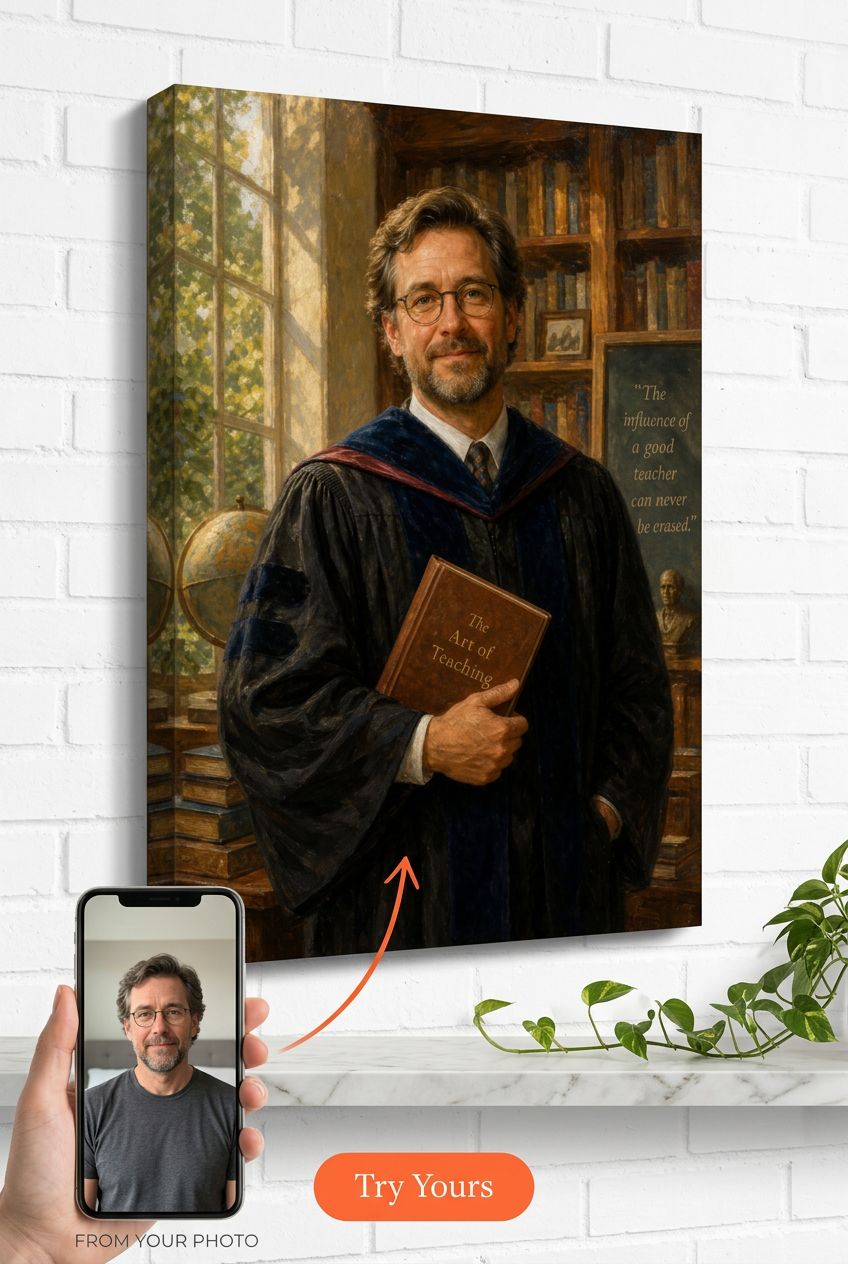 Teacher Mentor Custom Portrait from Photo | Personalized Undefined Gift