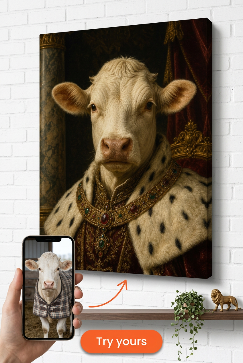 Custom Royal Dog Portrait — Whimsical Canvas