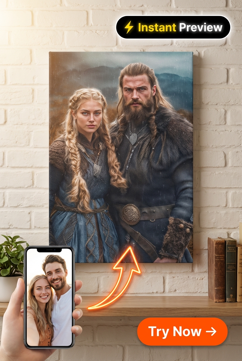 Viking Portrait from Photo - Custom Gift | Premium Canvas Portraits