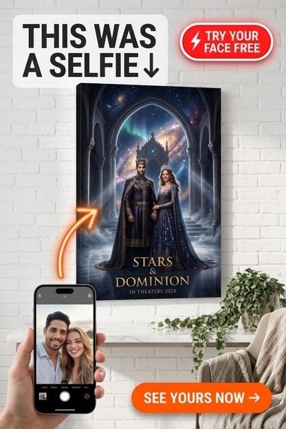 Retrato de Pareja Real Cósmica - Dinastía Estrellada