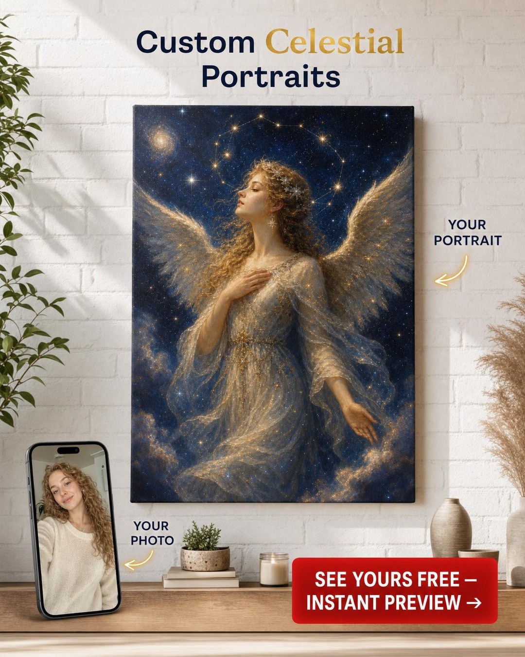 Starlight Angel Custom Portrait Gift
