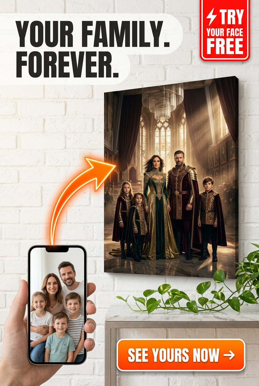 Custom Royal Family Portrait — Regal Canvas from Photo