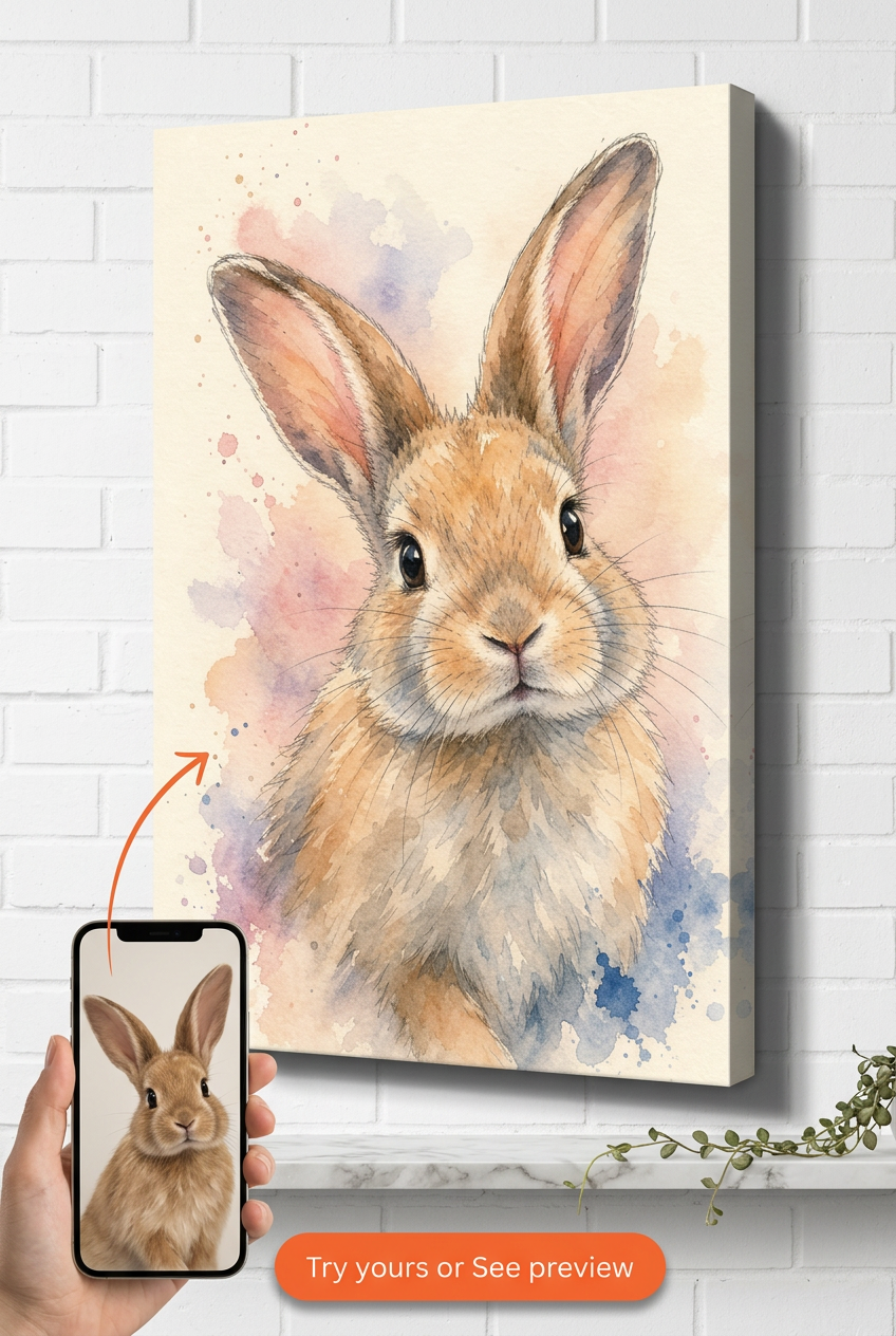 Custom Watercolor Cat Portrait — Whimsical Pet Art from Photo
