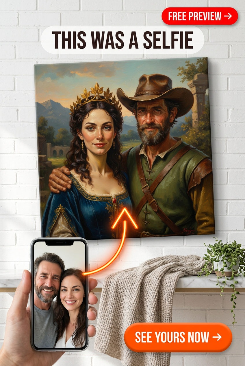 Custom Fantasy Couple Portrait — Romantic Canvas from Photo