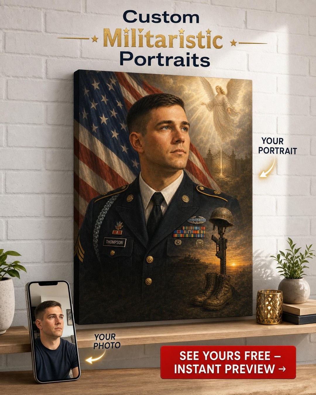 Military Tribute Picture - Custom Portrait