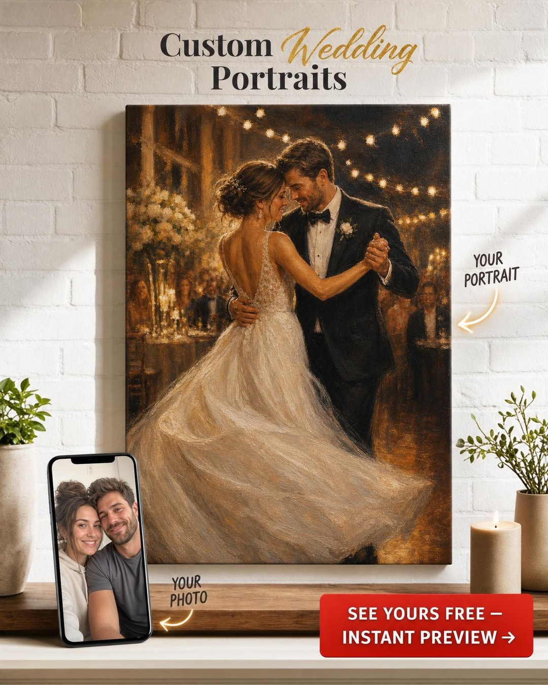Wedding Dance Portrait Canvas