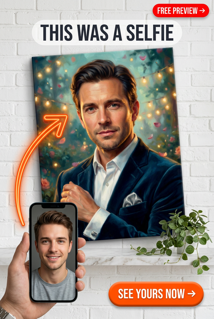 Retrato Romántico para Él - Arte en Lienzo