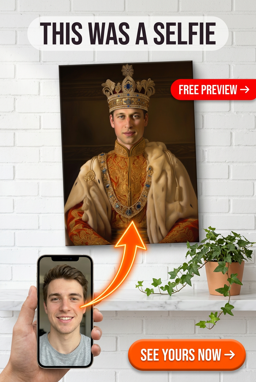 Royal Custom Portrait from Photo | Personalized Gift for Him