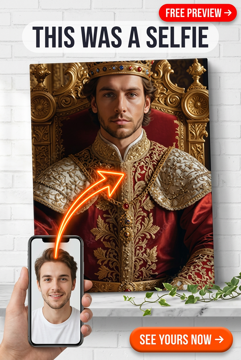 Königliches Porträt aus Foto | Personalisierte Geschenkidee für Ihn