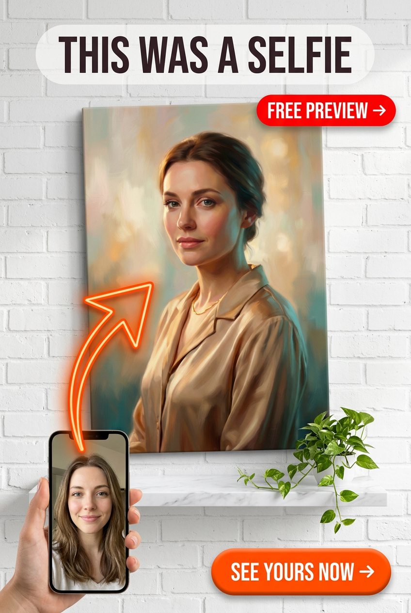 Custom Impressionist Woman Portrait — Serene Canvas from Photo