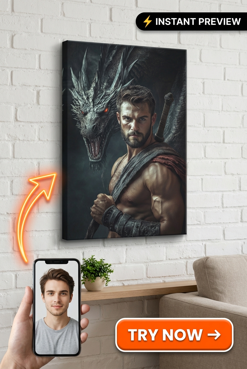 Fantasy-Themed Custom Portrait from Photo | Personalized Gift for Him