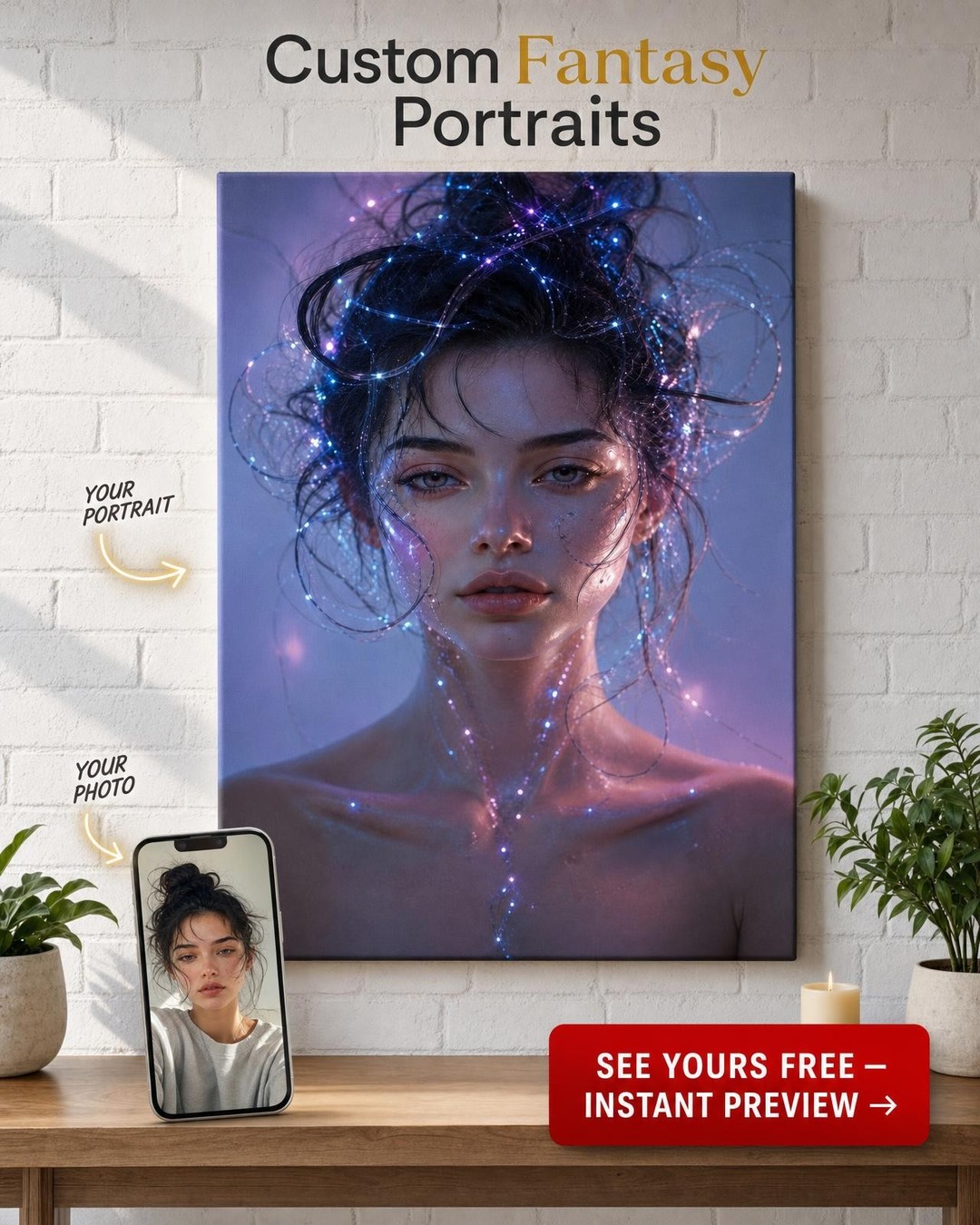 Premium Custom Portrait from Photo | Personalized Canvas Gift