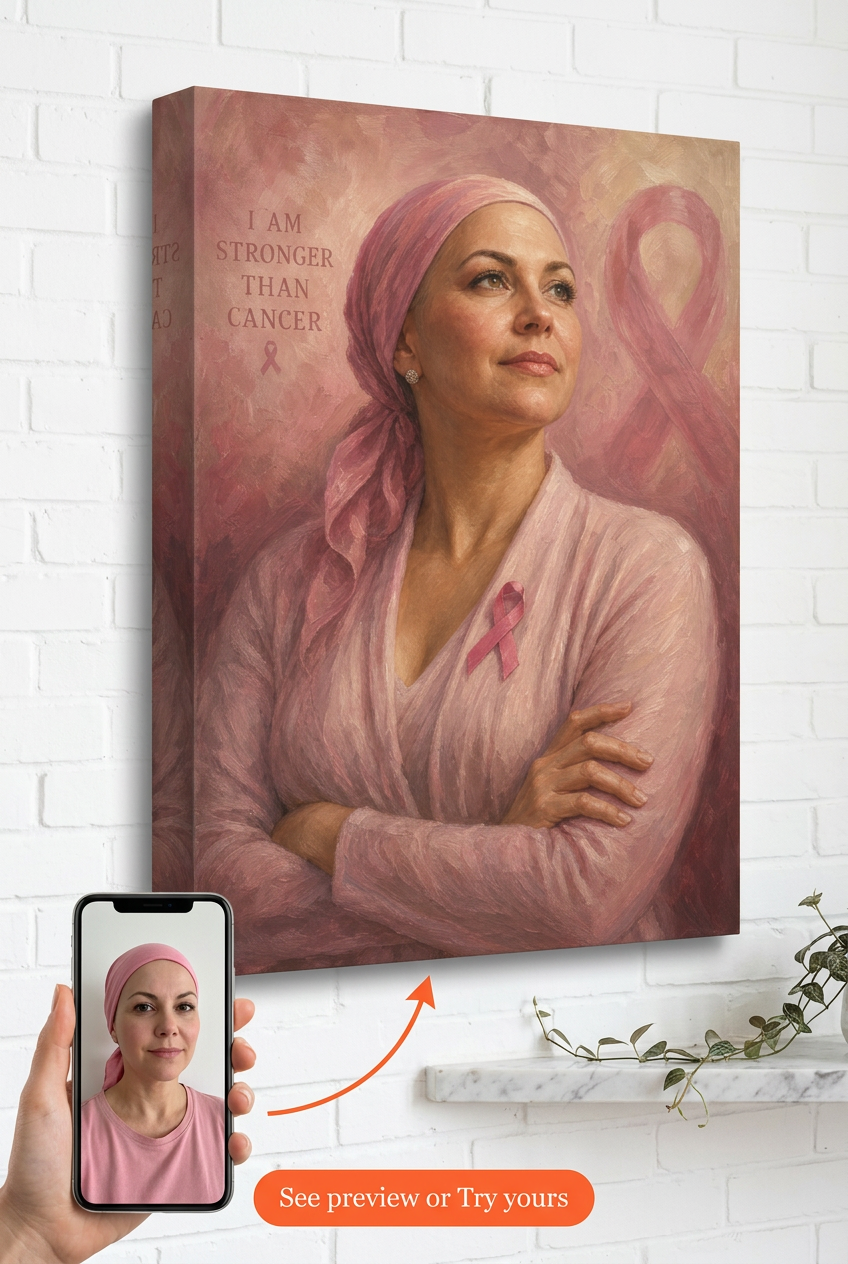 Custom Survivor Woman Portrait — Heroic Strength from Photo