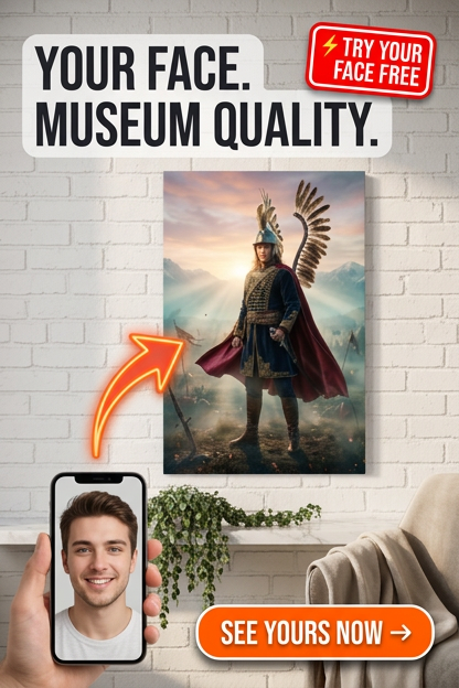 Custom Knight Portrait for Man — Regal Armor Canvas Art
