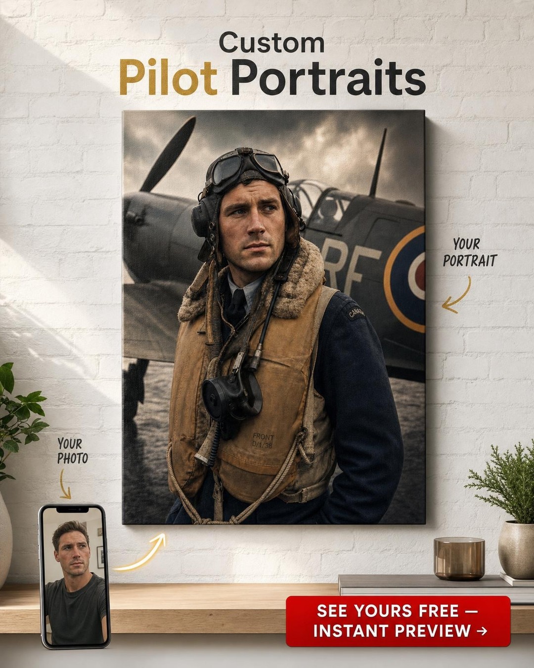 Heroic Aviator Canvas Gift for Men