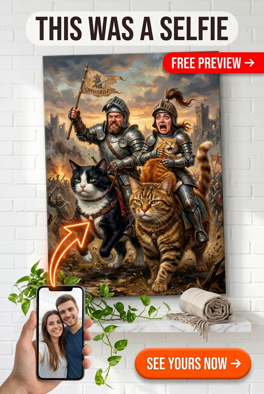 Portrait personnalisé de la Cavalerie du Chat Géant