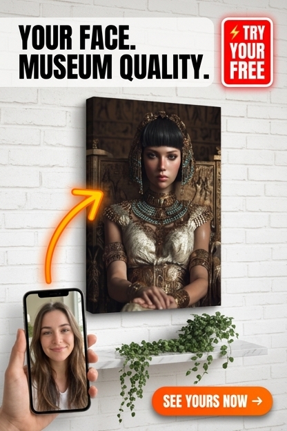 Egyptian-Inspired Custom Portrait from Photo | Personalized Gift for Her