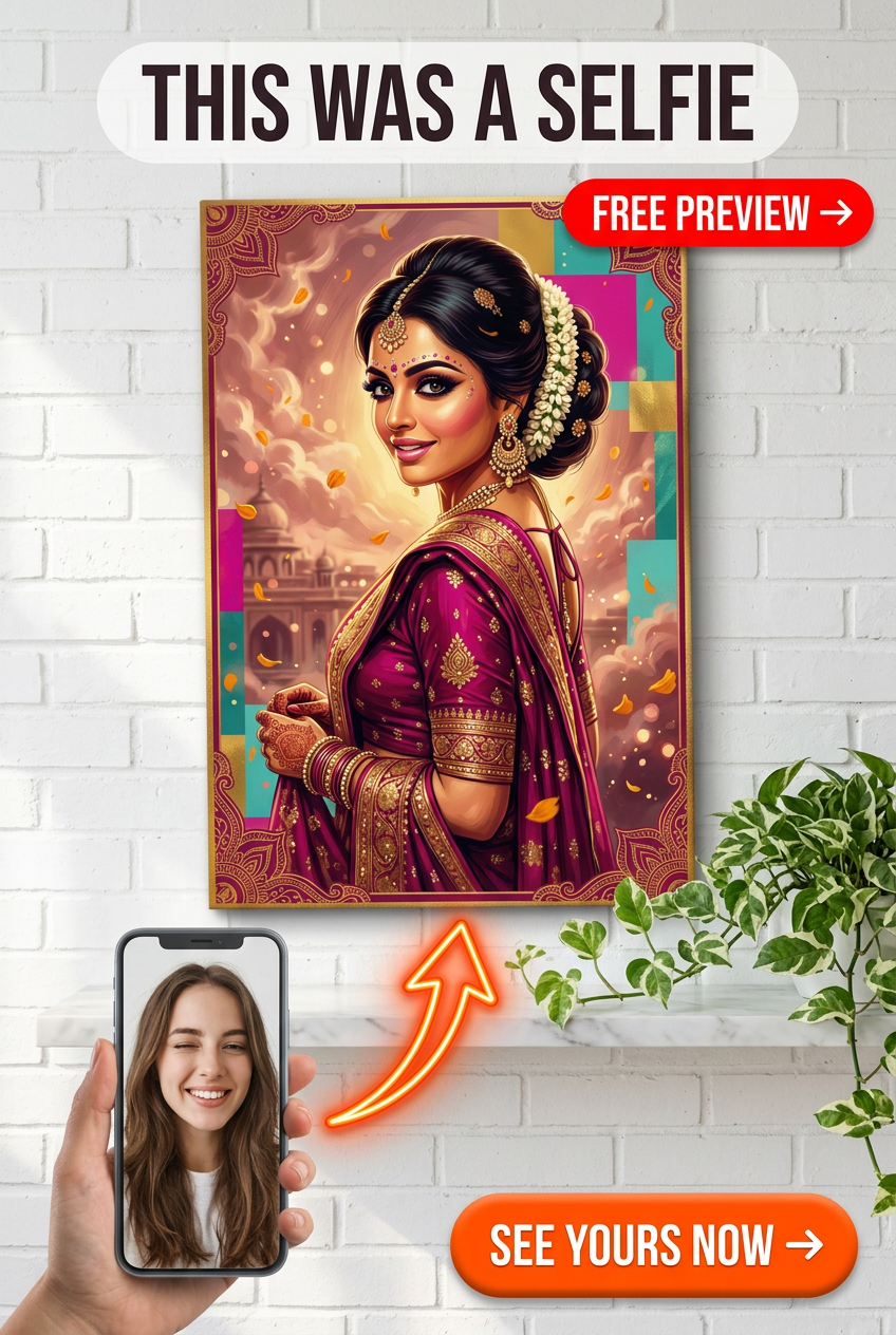 Custom Royal Woman Portrait — Whimsical Palace Canvas from Photo